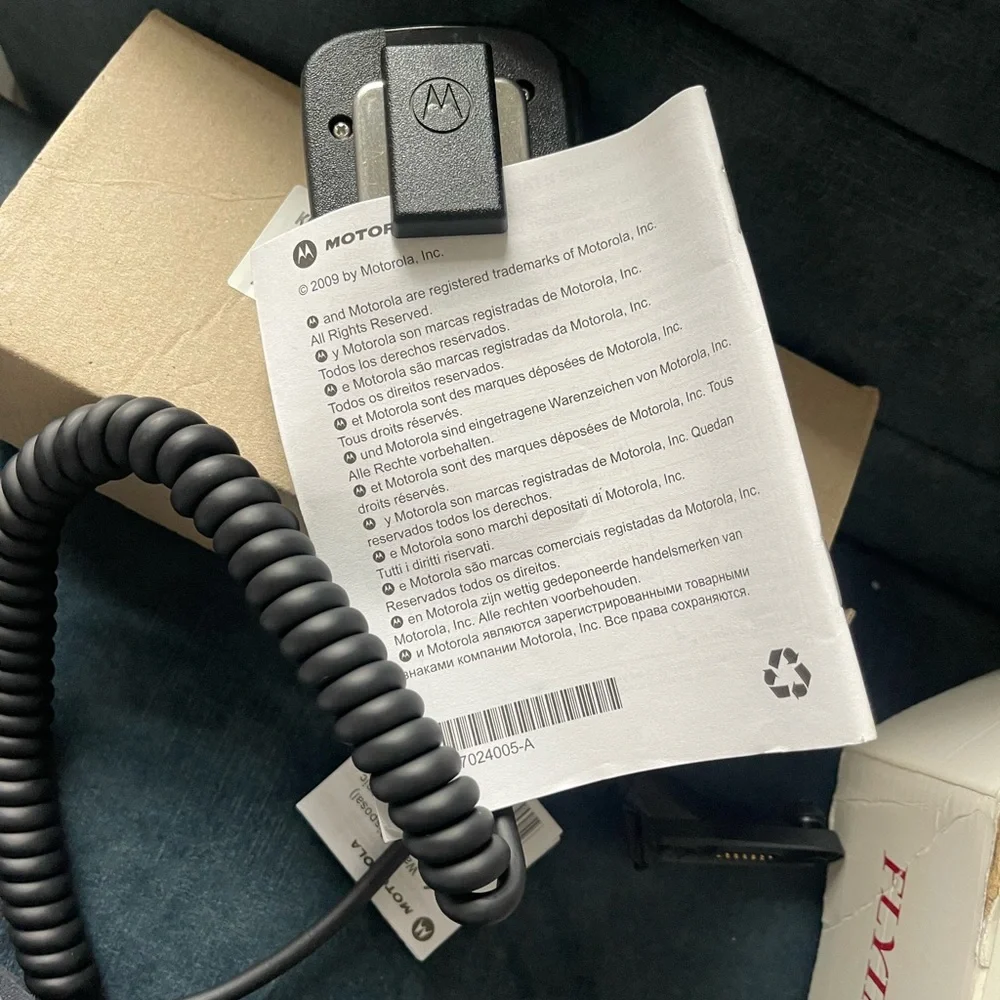 Motorola Black Computer Microphone with Durable Coiled Cable